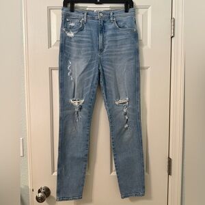 AGOLDE Roxanne Super High Rise Distressed Skinny Jeans in Dreamer size 28